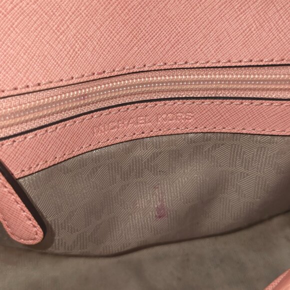 MK MICHAEL KORS AVA EXTRA SMALL CROSSBODY PINK LEATHER BAG SATCHEL PURSE *FLAWS* - Picture 9 of 16